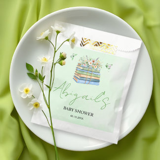 Sachets En Papier Aquarelle Nouveau Chapitre Commence shower vert po