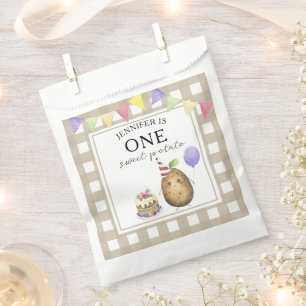 Sachets En Papier Aquarelle Pomme de terre 1er anniversaire