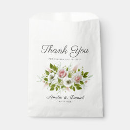 Sachets En Papier Aquarelle romantique Roses roses Mariages Merci