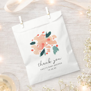 Sachets En Papier Aquarelle rose Merci de jardin Floral