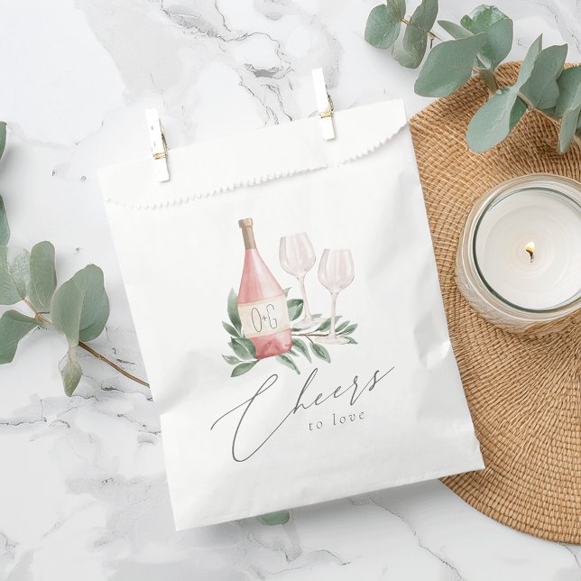 Sachets En Papier Aquarelle Rose Vin Botanique Chevaux d'amour (Créateur téléchargé)