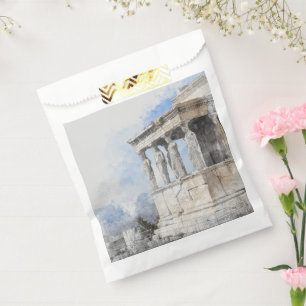 Sachets En Papier Aquarelle Sites antiques ruines à Athènes, Grèce