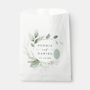 Sachets En Papier Aquarelle Verdure Mariage Faveurs