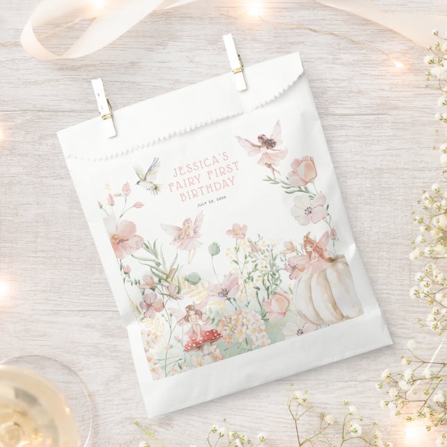 Sachets En Papier Aquarelle Whimsical Fairy 1er anniversaire (Coupé)