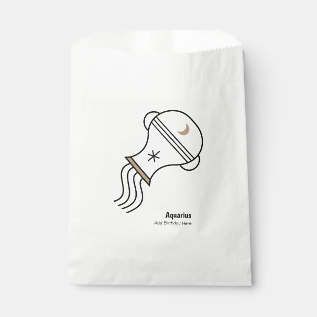 Sachets En Papier Aquarius le porteur d'eau cadeau personnalisé (Devant)