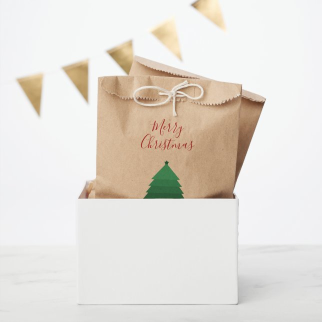 Sachets En Papier Arbre de Noël Kraft (Fête)