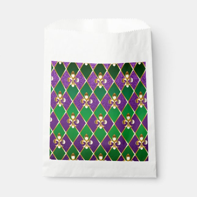 Sachets En Papier Arrière - plan de bijoux Mardi Gras (Devant)