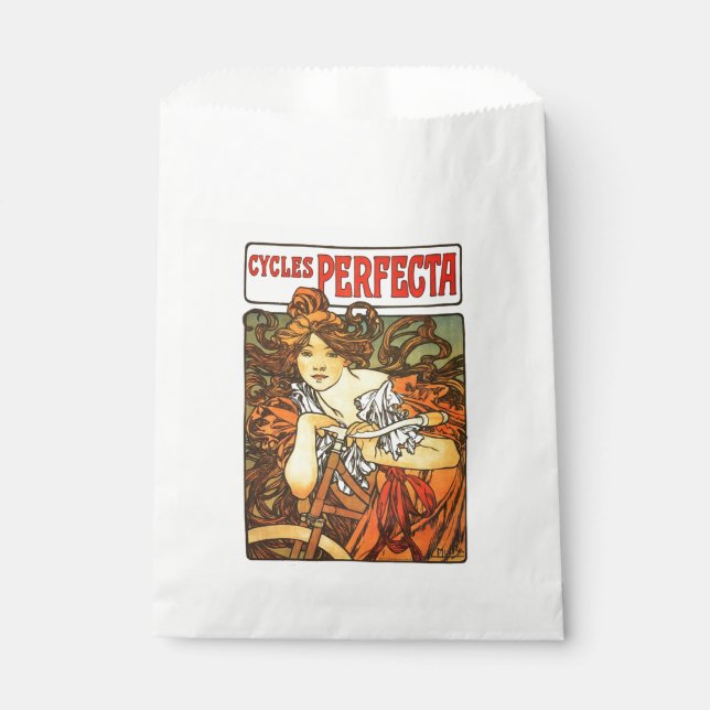Sachets En Papier Art Nouveau Vélo Mucha Art (Devant)