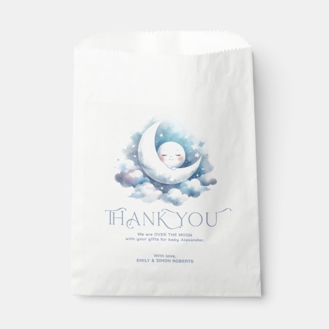 Sachets En Papier Au cours de la lune merci typographie (Devant)