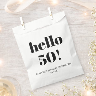 Sachets En Papier Audacieuse Typographie ivoire Moderne 50ème annive