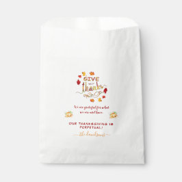 Sachets En Papier Automne Aquarelle Les Feuilles Remercient Monogram