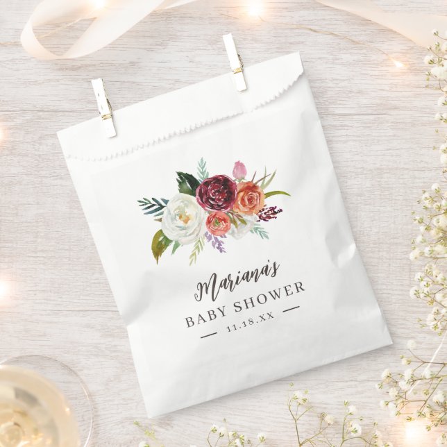 Sachets En Papier Automne Boho Blooms Baby shower personnalisé (Coupé)