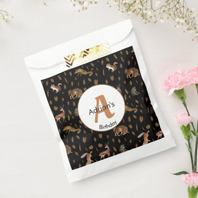 Sachets En Papier Automne Forêt Animaux Feuilles d'automne Anniversa (Scellé)