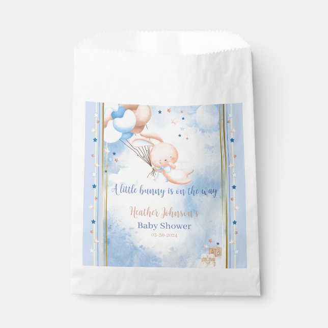 Sachets En Papier Baby Boy Bunny Baby shower (Devant)