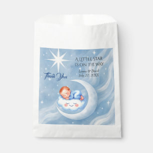 Sachets En Papier Baby Boy Douche Invitation Lune Étoiles Aquarelle