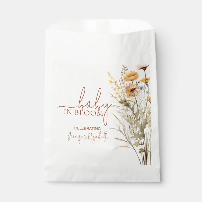 Sachets En Papier Baby in Bloom Wildflower Baby Shower (Devant)