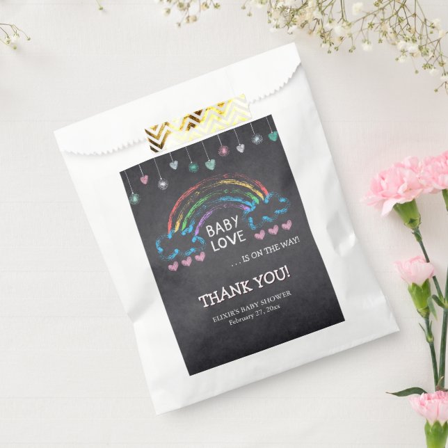 Sachets En Papier Baby Love Chalkboard Coeurs et Baby shower arc-en- (Scellé)