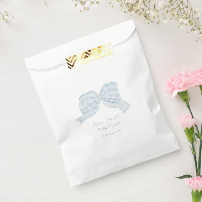 Sachets En Papier Baby shower à arc bleu (Scellé)