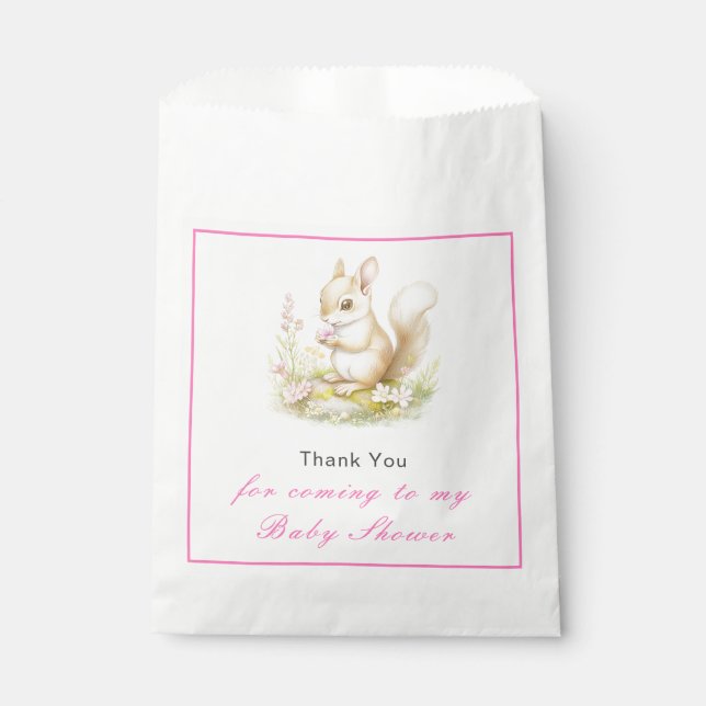 Sachets En Papier Baby shower à écureuil de printemps (Devant)