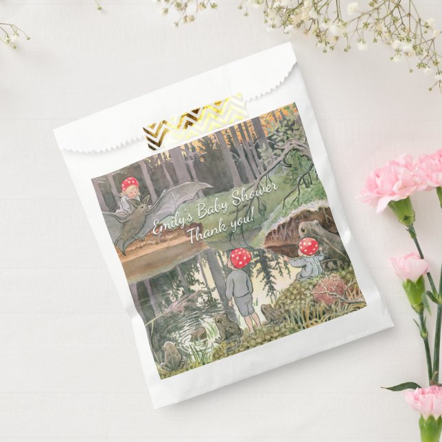 Sachets En Papier Baby shower à la grenouille des champignons (Scellé)