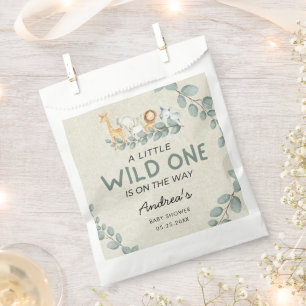 Sachets En Papier Baby shower à thème Wild One Zoo