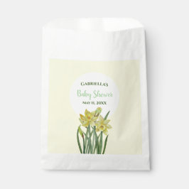Sachets En Papier Baby shower aquarelle jonquilles Arrière - plan ja