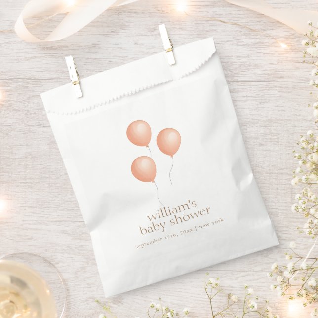 Sachets En Papier Baby shower balloon de Boho Neutre (Coupé)