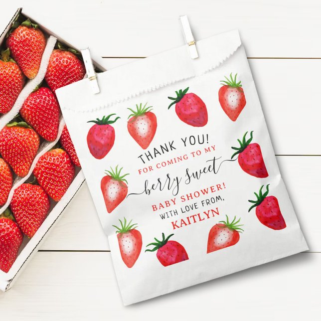 Sachets En Papier Baby shower Berry Sweet Strawberry (Créateur téléchargé)
