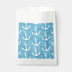 Sachets En Papier Baby shower bleu Ancre nautique