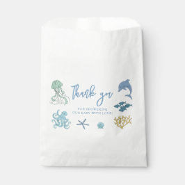 Sachets En Papier Baby shower bleu animal