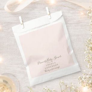 Sachets En Papier Baby shower Blush & Gold Princess