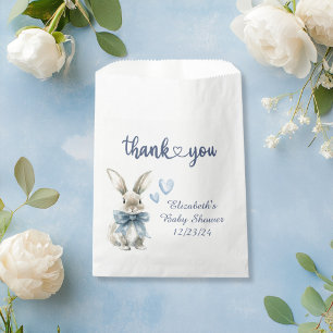 Sachets En Papier Baby shower Bunny bleu