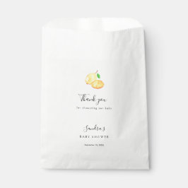 Sachets En Papier Baby shower citron Élégant Merci Script chic