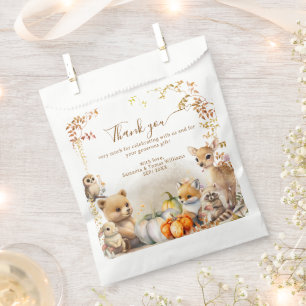 Sachets En Papier Baby shower Citrouille de Fall Woodland Little