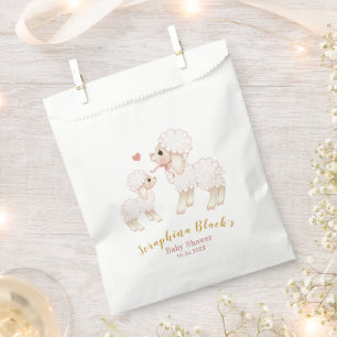 Sachets En Papier Baby shower d'agneau rose doux