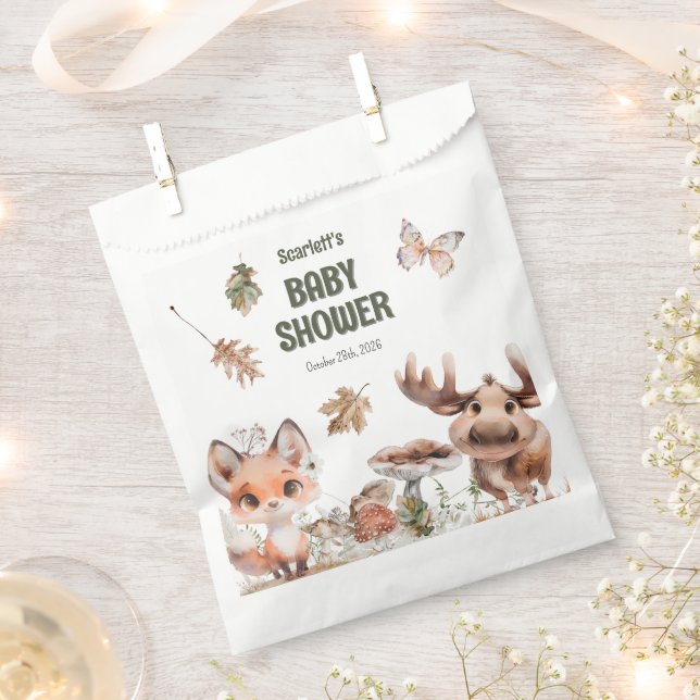 Sachets En Papier Baby shower d'amis du bois mignon (Coupé)