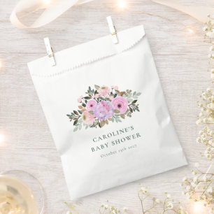 Sachets En Papier Baby shower d'aquarelle florale Lavender personnal