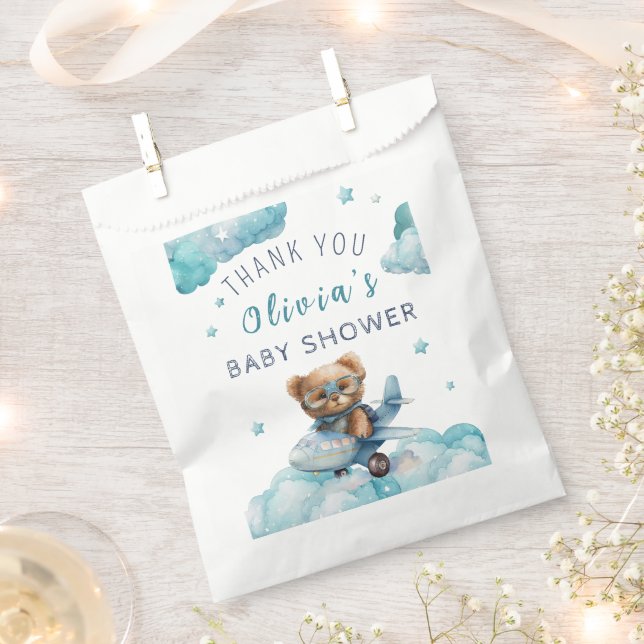 Sachets En Papier Baby shower d'attente de l'ours en peluche (Coupé)