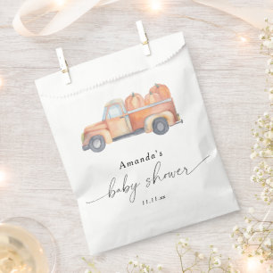 Sachets En Papier Baby shower d'automne citrouille de camion