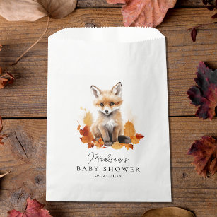 Sachets En Papier Baby shower d'automne du renard boisé mou