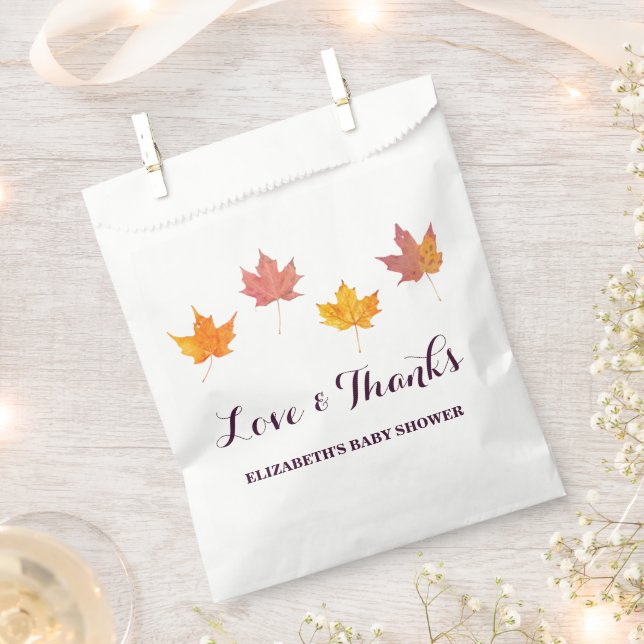 Sachets En Papier Baby shower d'automne Maple Feuille (Coupé)