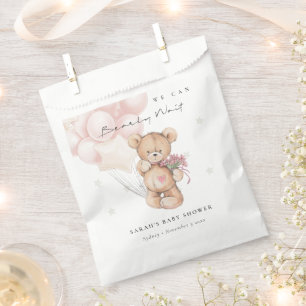 Sachets En Papier Baby shower de ballon d'ours d'attente blanc mou