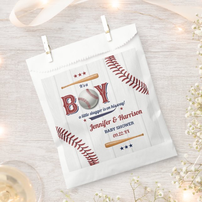 Sachets En Papier Baby shower de baseball garçons (Coupé)