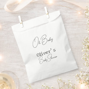 Sachets En Papier Baby shower de calligraphie simple et élégant