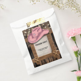 Sachets En Papier Baby shower de Casquette Russe Rose Cowgirl