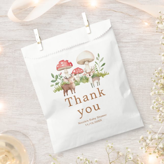 Sachets En Papier Baby shower de cerfs de bois (Coupé)