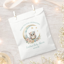 Sachets En Papier Baby shower de chouette à aquarelle mignonne