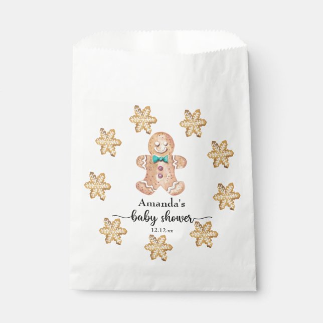 Sachets En Papier Baby shower de cookies de Noël (Devant)
