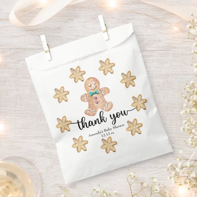 Sachets En Papier Baby shower de cookies de Noël merci (Coupé)