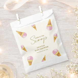 Sachets En Papier Baby shower de crème glacée rose Summer Scoop